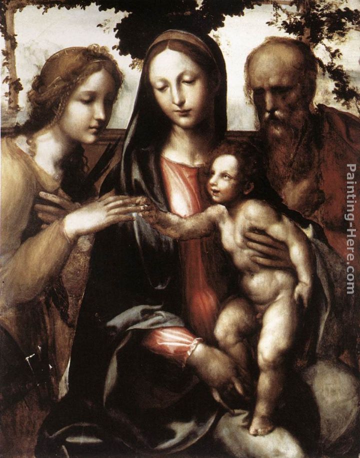 The Mystic Marriage of St Catherine painting - Il Sodoma The Mystic Marriage of St Catherine art painting
